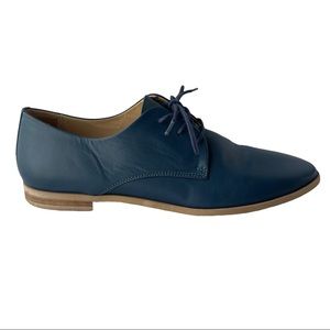 Frank & Oak Mens Blue Oxfords Lace Up Smooth Leather Office Wear Casual Shoes 9